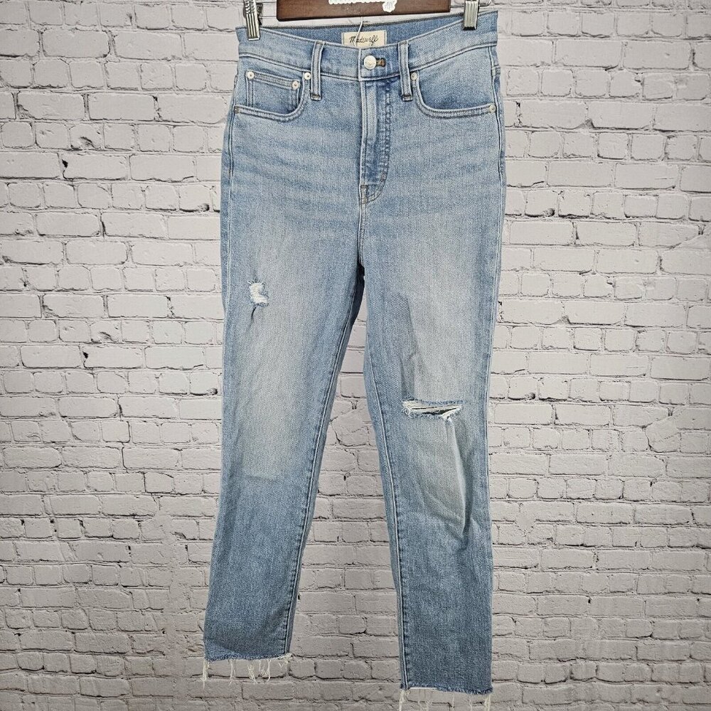 Madewell The Perfect Vintage Jean Light Wash High Rise Distressed Size 25 X 29